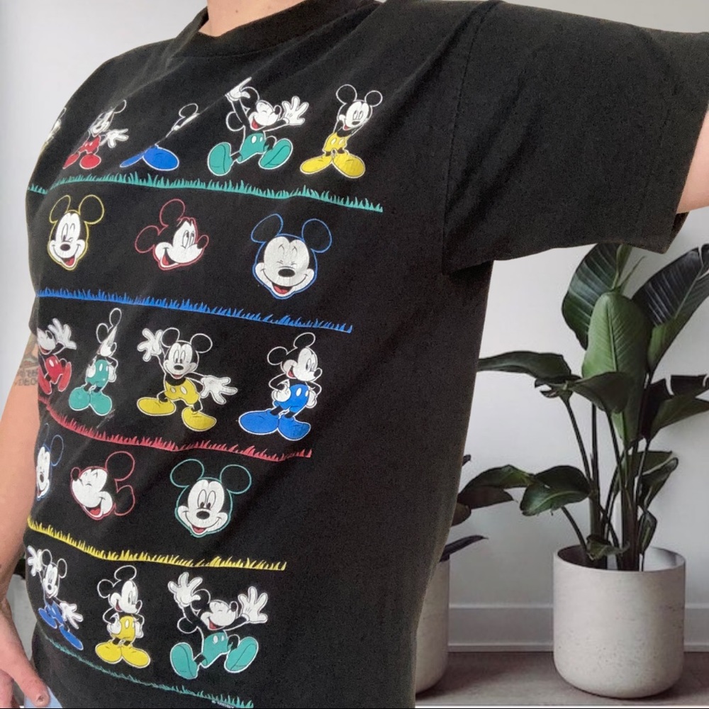 Vintage Disney 90's Mickey Jerry Leigh Rainbow Graphic Tee Unisex XL